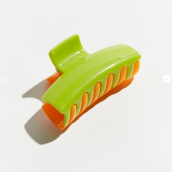 Bdg color block  green orange fun hair claw  clip - Picture 5 of 5